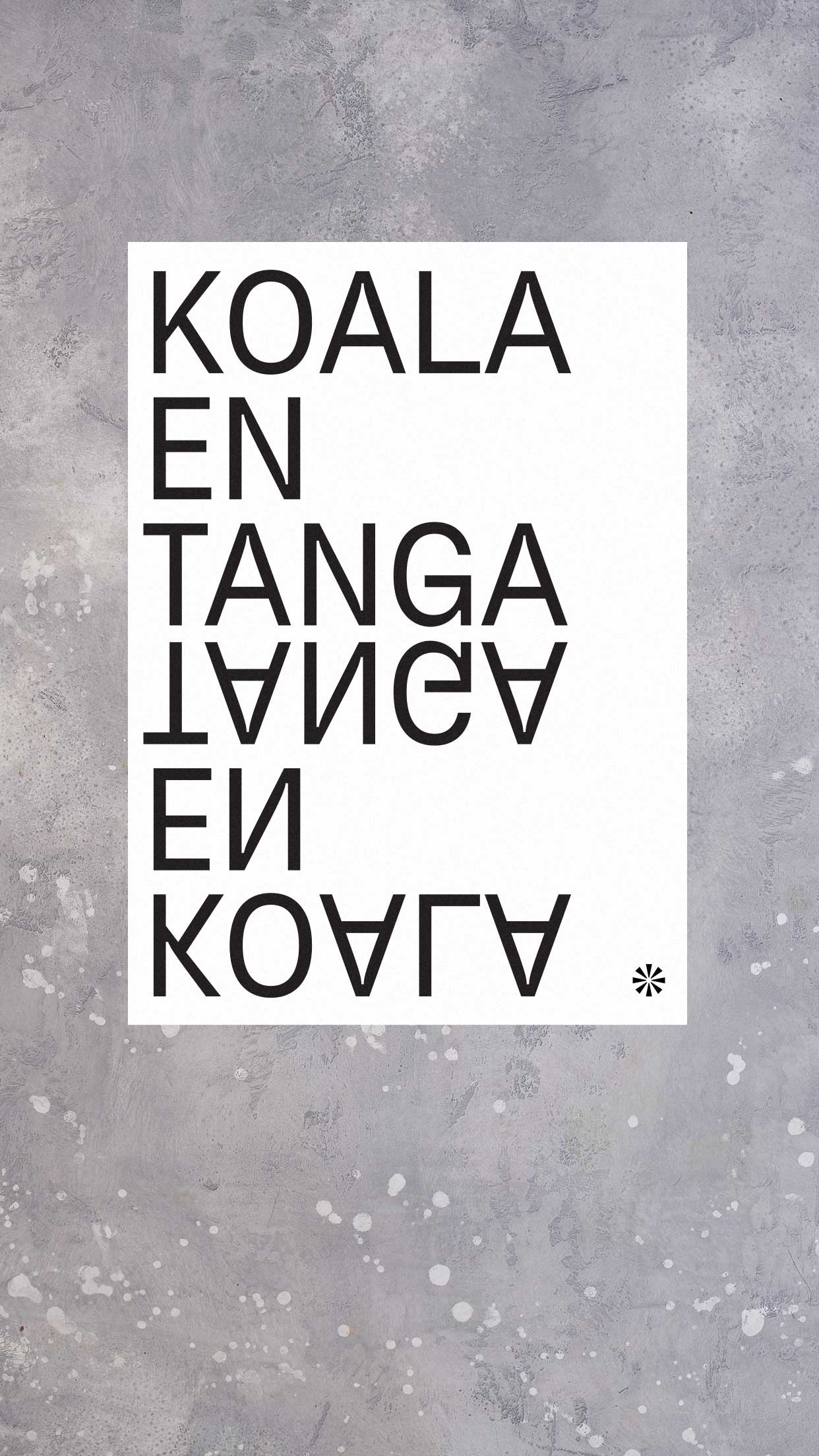 Poster tipográfico koala